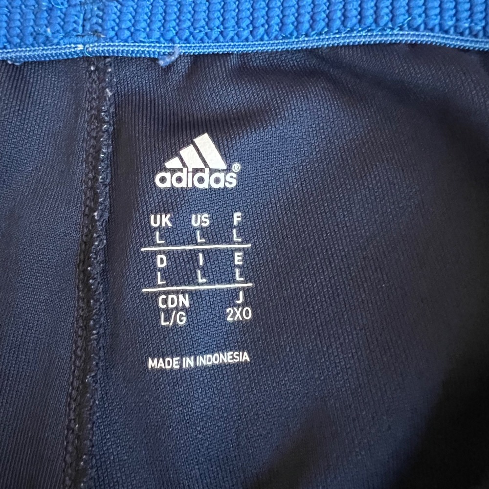 Adidas Mens Navy Blue Track Pants Three Stripe Athletic Trousers Large - Picture 3 of 11